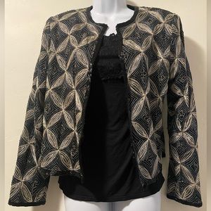 PAPELL BOUTIQUE EVENING Metallic Embroidered & Beaded Evening Jacket